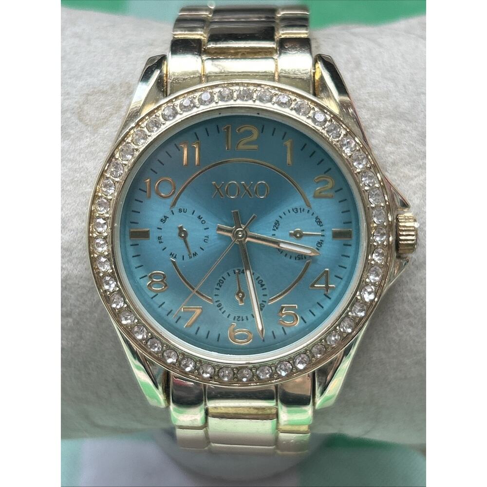 XOXO Gold Tone Blue Dial Women’s Quartz Watch